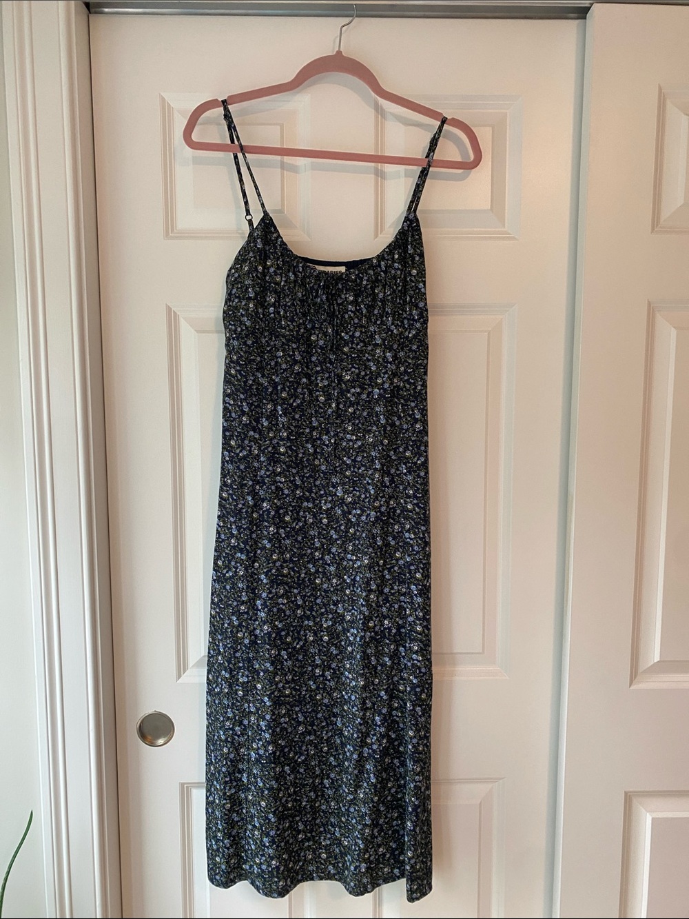 Floral Slip Midi Dress - Navy Blue Floral